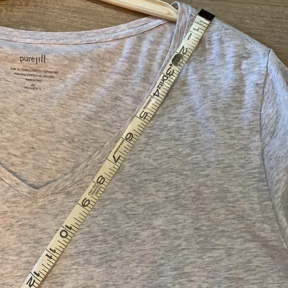 Purejill plus size women V-neck tee in gray - Picture 7 of 8